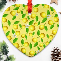 Lemon Pattern Ornament (heart) by Valentinaart