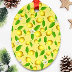 Lemon Pattern Oval Ornament (two Sides) by Valentinaart