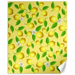 Lemon Pattern Canvas 16  X 20   by Valentinaart