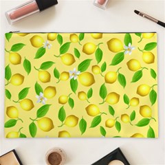 Lemon Pattern Cosmetic Bag (xxl)  by Valentinaart