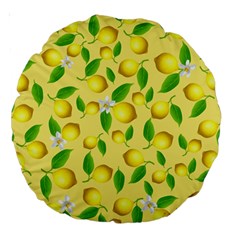 Lemon Pattern Large 18  Premium Round Cushions by Valentinaart