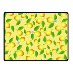 Lemon Pattern Double Sided Fleece Blanket (small)  by Valentinaart