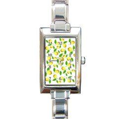 Lemon Pattern Rectangle Italian Charm Watch by Valentinaart