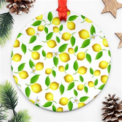 Lemon Pattern Ornament (round) by Valentinaart