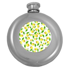 Lemon Pattern Round Hip Flask (5 Oz) by Valentinaart