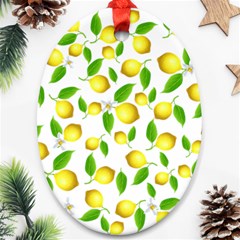 Lemon Pattern Oval Ornament (two Sides) by Valentinaart