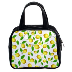 Lemon Pattern Classic Handbags (2 Sides) by Valentinaart