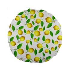 Lemon Pattern Standard 15  Premium Round Cushions by Valentinaart