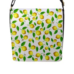 Lemon Pattern Flap Messenger Bag (l)  by Valentinaart