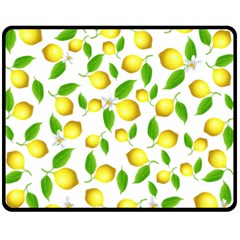 Lemon Pattern Double Sided Fleece Blanket (medium)  by Valentinaart