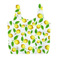 Lemon Pattern Full Print Recycle Bags (l)  by Valentinaart