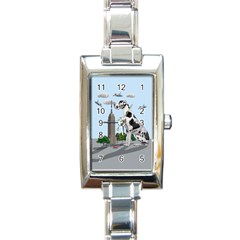 Great Dane Rectangle Italian Charm Watch by Valentinaart