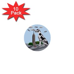 Great Dane 1  Mini Buttons (10 Pack)  by Valentinaart