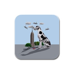 Great Dane Rubber Square Coaster (4 Pack)  by Valentinaart