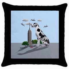 Great Dane Throw Pillow Case (black) by Valentinaart