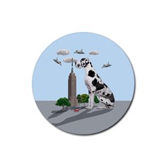 Great Dane Rubber Coaster (round)  by Valentinaart