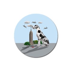 Great Dane Magnet 3  (round) by Valentinaart