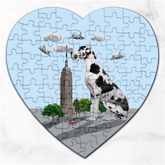 Great Dane Jigsaw Puzzle (heart) by Valentinaart