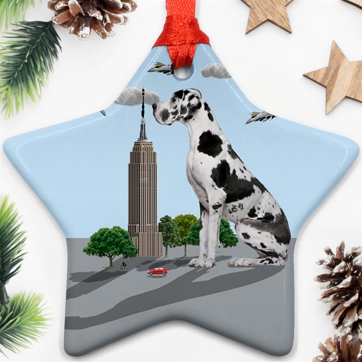 Great Dane Star Ornament (Two Sides)