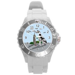 Great Dane Round Plastic Sport Watch (l) by Valentinaart