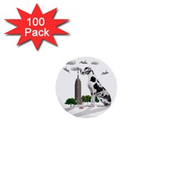 Great Dane 1  Mini Buttons (100 Pack)  by Valentinaart