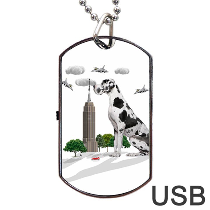 Great Dane Dog Tag USB Flash (One Side)