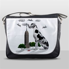 Great Dane Messenger Bags by Valentinaart