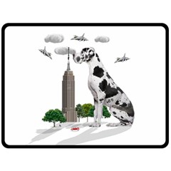 Great Dane Double Sided Fleece Blanket (large)  by Valentinaart