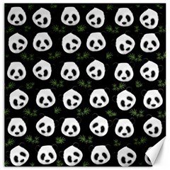 Panda Pattern Canvas 12  X 12   by Valentinaart