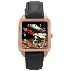 Optimism Rose Gold Leather Watch  by Valentinaart