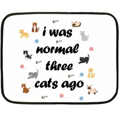 I Was Normal Three Cats Ago Double Sided Fleece Blanket (mini)  by Valentinaart