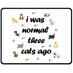 I Was Normal Three Cats Ago Fleece Blanket (medium)  by Valentinaart