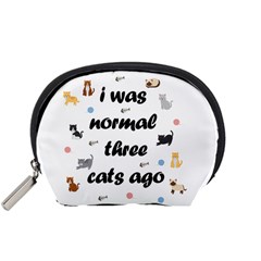 I Was Normal Three Cats Ago Accessory Pouches (small)  by Valentinaart