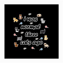 I Was Normal Three Cats Ago Medium Glasses Cloth by Valentinaart