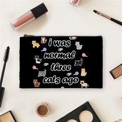 I Was Normal Three Cats Ago Cosmetic Bag (medium)  by Valentinaart