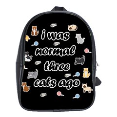 I Was Normal Three Cats Ago School Bag (xl) by Valentinaart