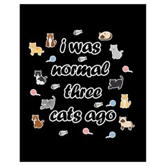 I Was Normal Three Cats Ago Drawstring Bag (small) by Valentinaart