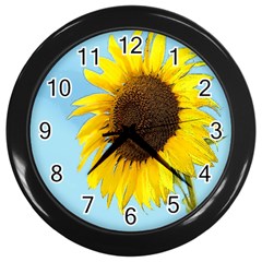 Sunflower Wall Clocks (black) by Valentinaart