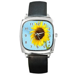 Sunflower Square Metal Watch by Valentinaart