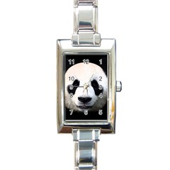 Panda Face Rectangle Italian Charm Watch by Valentinaart