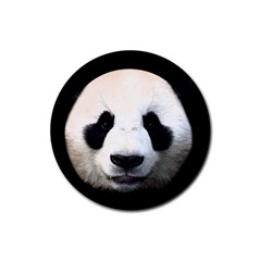 Panda Face Rubber Coaster (round)  by Valentinaart