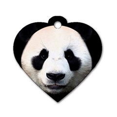 Panda Face Dog Tag Heart (one Side) by Valentinaart