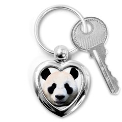 Panda Face Key Chains (heart)  by Valentinaart