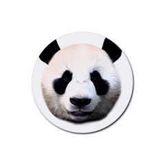 Panda Face Rubber Coaster (round)  by Valentinaart