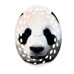 Panda Face Oval Filigree Ornament (two Sides) by Valentinaart