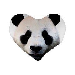 Panda Face Standard 16  Premium Heart Shape Cushions by Valentinaart