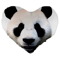 Panda Face Large 19  Premium Heart Shape Cushions