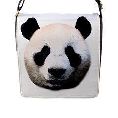 Panda Face Flap Messenger Bag (l)  by Valentinaart