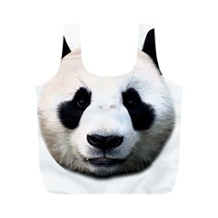 Panda Face Full Print Recycle Bags (m)  by Valentinaart