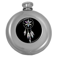 Dreamcatcher  Round Hip Flask (5 Oz) by Valentinaart